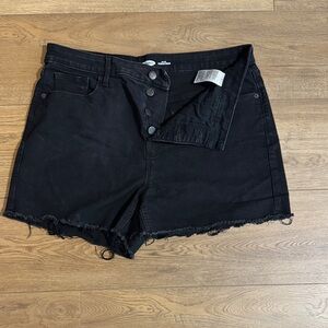 Old Navy Women's High Rise Slimming Black Jean Shorts
